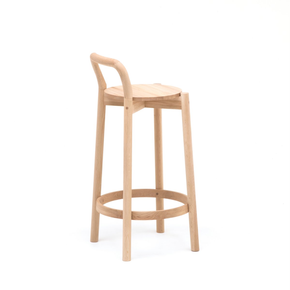 CASTOR TABOURET DE BAR AVEC DOSSIER BAS chêne